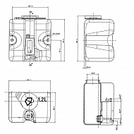 23110012000 Zbiornik na płyn do spryskiwaczy szyb, 1,2 l