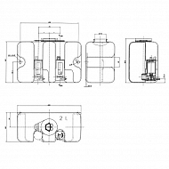 23210012000 Zbiornik na płyn do spryskiwaczy szyb, 2,1 l, 12V DOGA