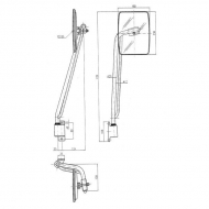 CA6731000 Lusterko z ramieniem, prawe 236x180 mm