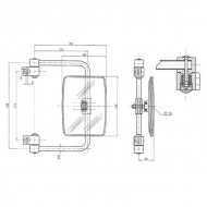 CA6551001 Lusterko z ramieniem, lewe/prawe 236x180 mm