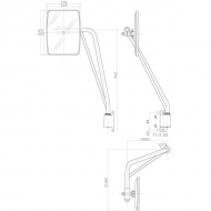 CA6733001 Lusterko z ramieniem, lewe 236x180 mm