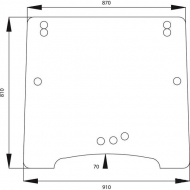 6000106465 Szyba kabiny, przednia, 910x810 mm