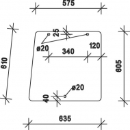 D6771 Szyba boczna 635x605 mm