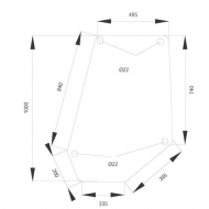 D6619A Szyba drzwi 1000x495 mm