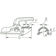 EM300A Zaczep kulowy, 3000 kg O 45 mm