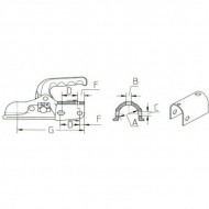 EM300BH Zaczep kulowy, uniwersalny 3000 kg 45 mm