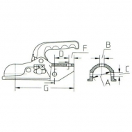 EM350D Zaczep kulowy 3500 kg 65 mm