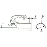 EM80F Zaczep kulowy, 800 kg 60 mm