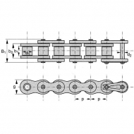 06B1GP Łańcuch rolkowy Gopart DIN 8187, 3/8x7/32 5m 06B1