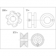 NW11316082 Rolka zwrotna 6N 32R T 088, 11x31, 140mm, Pasuje do Fortschirtt