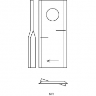 VF16502726KR Nożyk kosiarki, 96 x 40 x 3, Ø 19, prawy