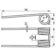 34309381580 Palec podbieracza, 145 x 75 x 27, Ø 5,5