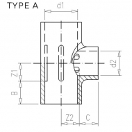 73225122 Trójnik z redukcją PCW-U VdL, 32 x 25 x 32 mm