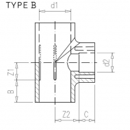 74025122 Trójnik z redukcją PCW-U VdL, 40 x 25 x 40 mm