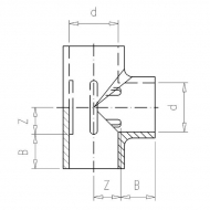 7040122 Trójnik T PCW-U VdL, 40 x 40 x 40 mm