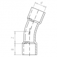 7160522 Kolanko PCW-U 22.5° z mufą VdL, 160 x 160 mm 12.5 bar