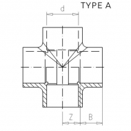 7075123 Czwórnik PCW-U VdL, 75 x 75 x 75 x 75 mm