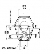 GBF30S138 Multiplikator do pomp grupy 3 Typ GBF-30S, z wałem, przeł. 1:3,8 Borelli