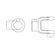 PTO9L21RB30GP Widełki L21 Ø30, wpust 8 mm