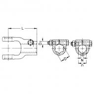 3618124 Widłak zewnętrzny ze śrubą zaciskową seria W, Ø 45 mm rowek 14 mm, W2500