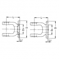 2042104 Widły kołnierzowe seria W, 150 mm, W2200