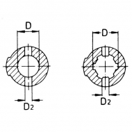 262205 Widłak zewnętrzny z rowkiem i otworem gwintowanym seria W, Ø 50 mm rowek 14 mm, W2600