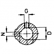 191314 Widłak zewnętrzny z rowkiem i otworem gwintowanym seria W, Ø 20 mm rowek 6 mm, W2000