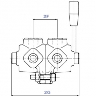 DH106B Rozdzielacz obrotowy 6-drogowy, typ B 1/2 BSP Oleodinamica Marchesini