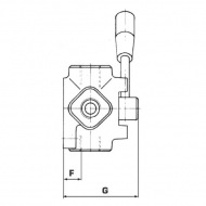 DH054B Rozdzielacz obrotowy 4-drogowy, typ B 3/8 BSP Oleodinamica Marchesini