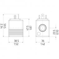 EC9BER12 Cewki elektromagnetyczne Walvoil 12 VDC seria 08 10 12, Walvoil, 13mm / 47,5mm